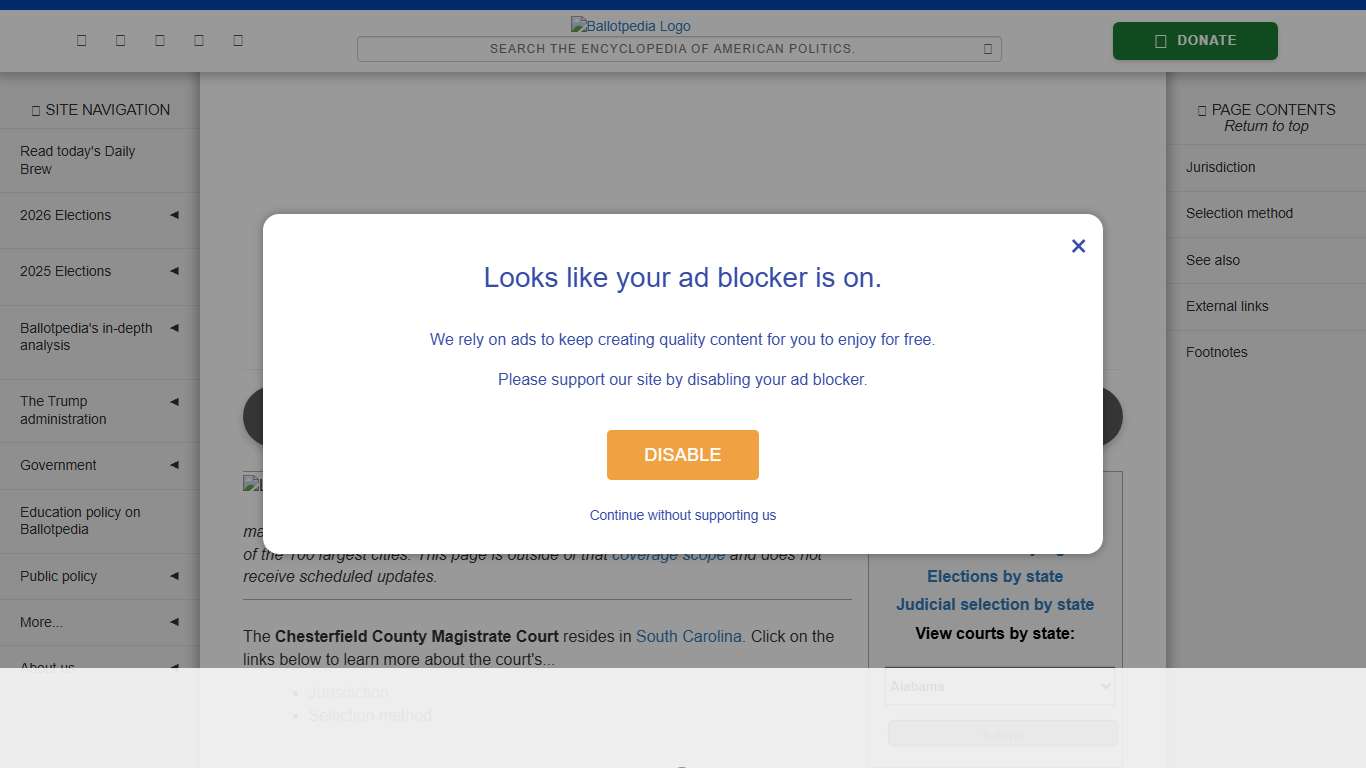 Chesterfield County Magistrate Court, South Carolina - Ballotpedia