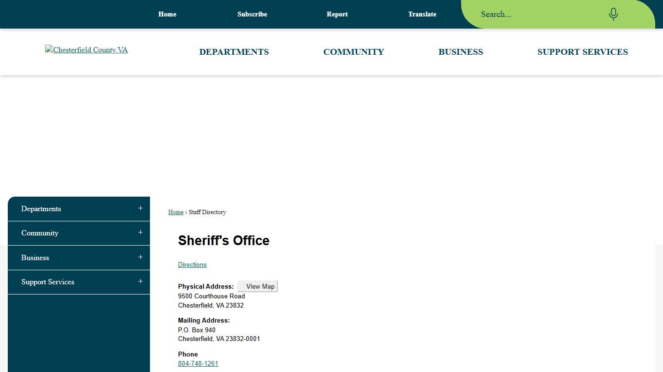 Staff Directory • Sheriff's Office